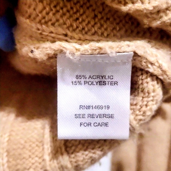 Freshman 1996 Tan L/S Frayed Sweater Size XS - Picture 6 of 6